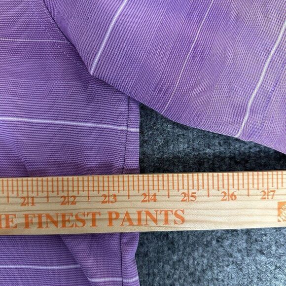 Cutter & Buck Polo Shirt Men 2XL Purple Striped Short Sleeve DryTec Casual Adult - Picture 7 of 8